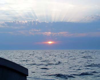 Sonnenuntergang zwischen Bornholm und Rügen